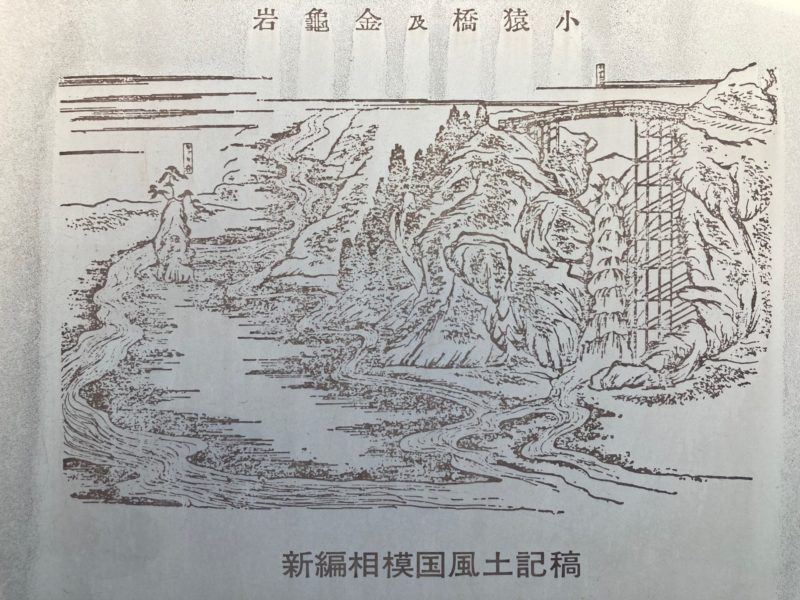 小猿橋（写真右手）と金亀岩（写真左手）